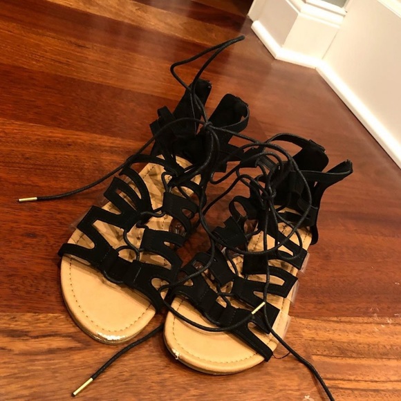 Forever 21 Shoes - Strappy Lace Up Flat Sandals